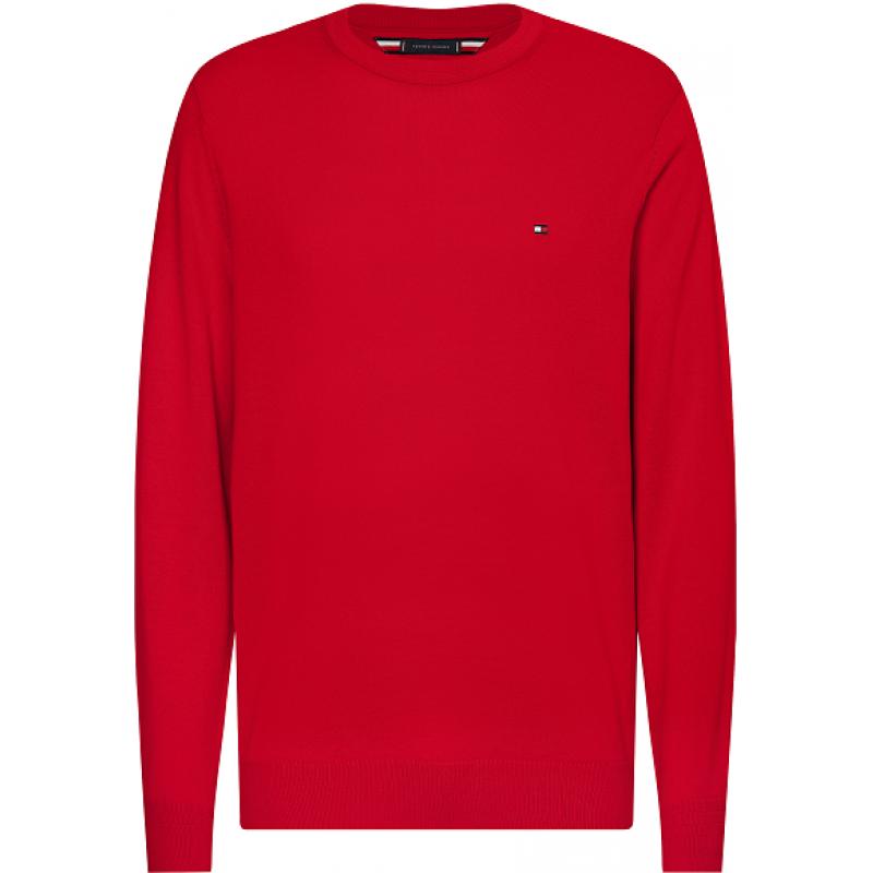 TOMMY HILFIGER - PULL EN COTON BIO ET SOIE COL RAS-DU-COU