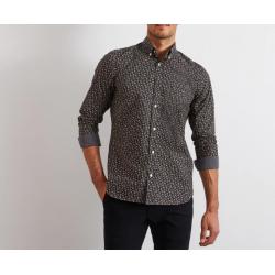 CHEMISE GRIS FONCE A MOTIF...