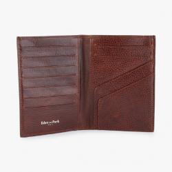 PORTE FEUILLE PASSEPORT EN CUIR MARRON