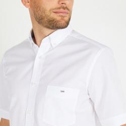 CHEMISETTE BLANCHE UNIE EN COTON PIMA