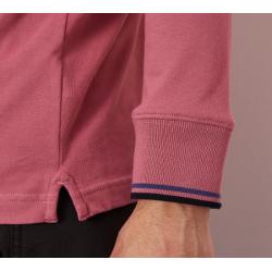 POLO ROSE MANCHES LONGUES DETAILS TRICOLORES