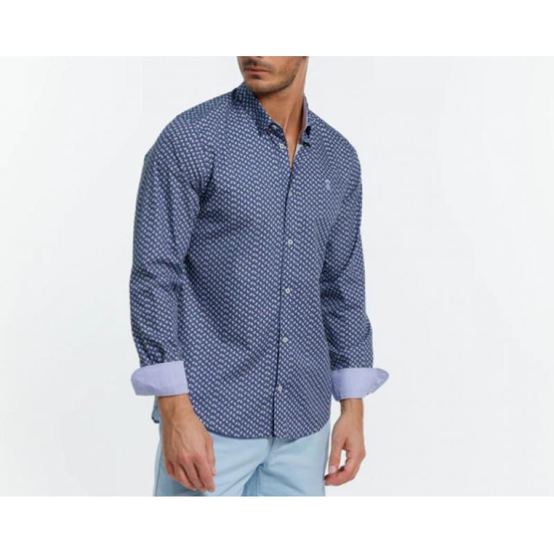 CHEMISE CIRIL SLIM EN COTON IMPRIME TRANSATS