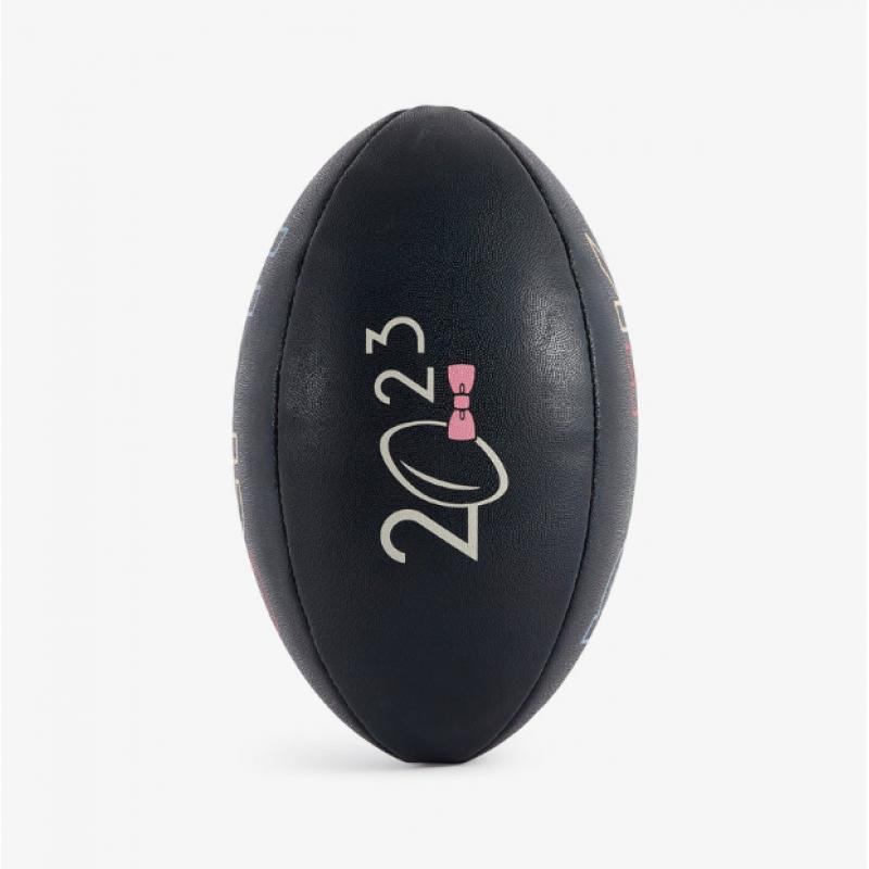 Ballon de rugby bleu foncé à inscription 2023