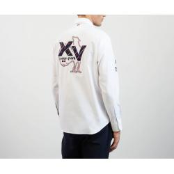 Chemise blanche avec broderies XV de France dans le dos
