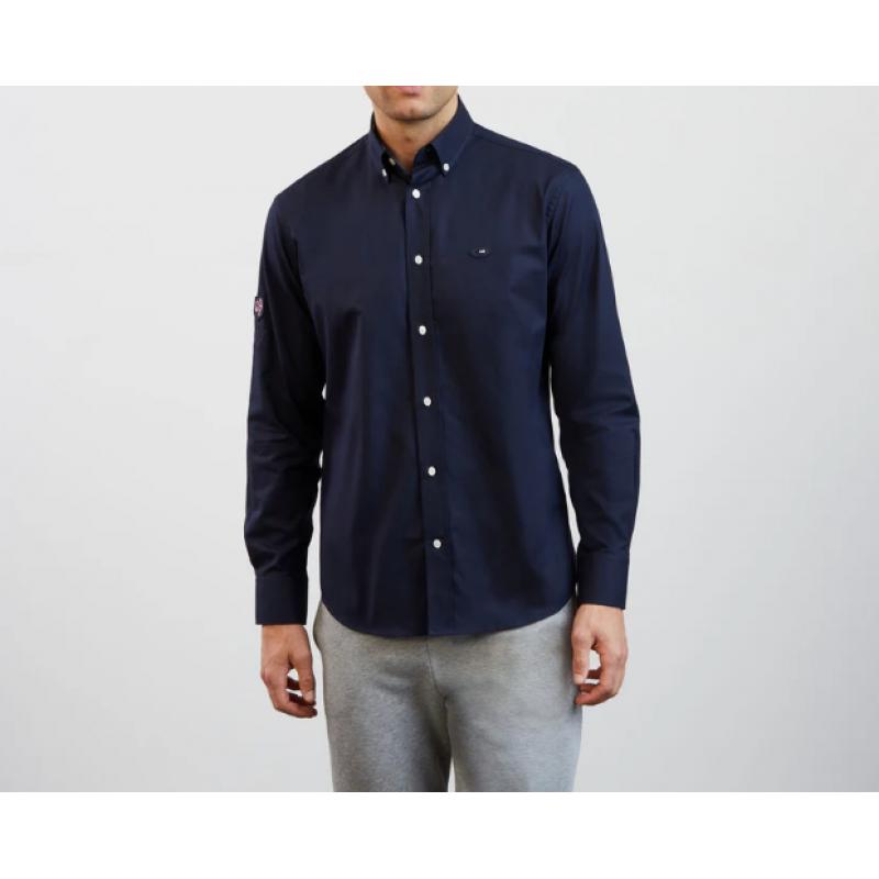 Chemise bleu marine avec broderies XV de France dans la dos