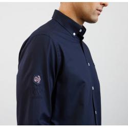 Chemise bleu marine avec broderies XV de France dans la dos