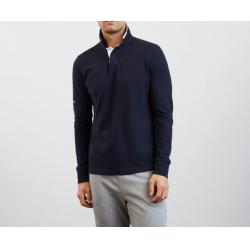 Polo manches longues bleu marine avec broderie N°10