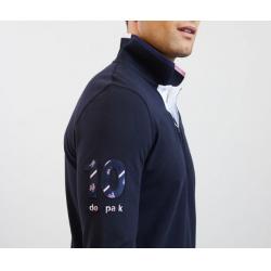 Polo manches longues bleu marine avec broderie N°10