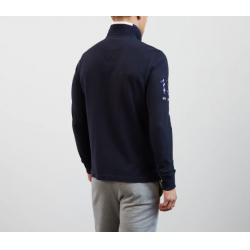 Polo manches longues bleu marine avec broderie N°10