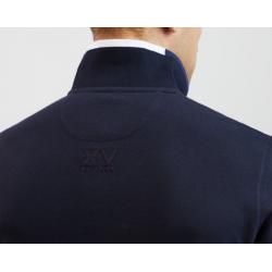 Polo manches longues bleu marine avec broderie N°10