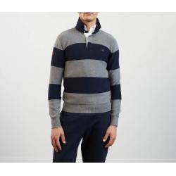 Pull col polo avec broderie XV de France dans le dos