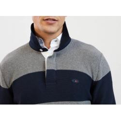 Pull col polo avec broderie XV de France dans le dos