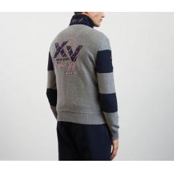 Pull col polo avec broderie XV de France dans le dos
