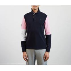 Maillot de rugby tricolore manches longues rose avec broderie XV de France