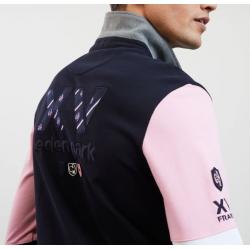 Maillot de rugby tricolore manches longues rose avec broderie XV de France