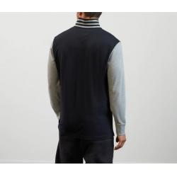 Polo colorblock avec broderie en tissu cravate
