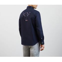 Chemise bleu marine avec broderies XV de France dans la dos