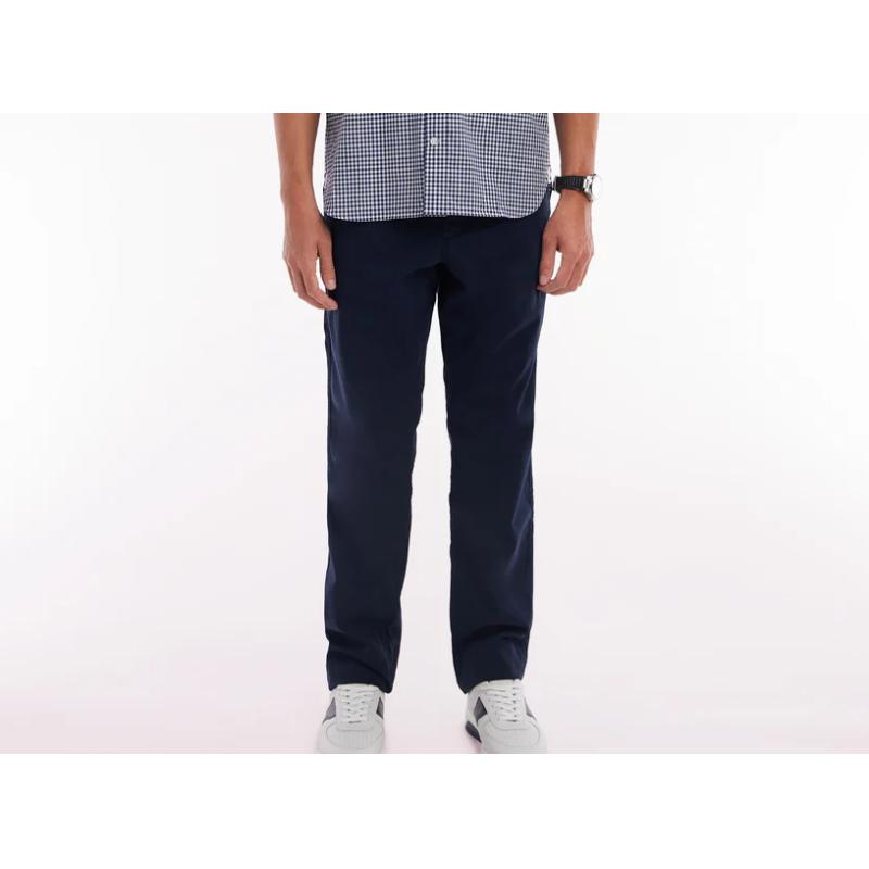 Pantalon chino sans plis en coton stretch coupe droite