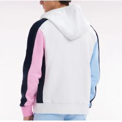 Sweatshirt zippé en molleton coton colorblock coupe droite
