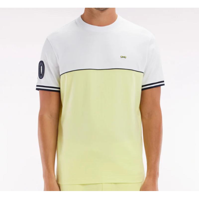 T-shirt bicolore en coton jaune coupe décontractée T-shirt bicolore en coton jaune coupe décontractée