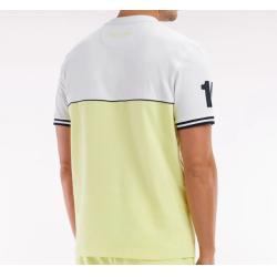 T-shirt bicolore en coton jaune coupe décontractée