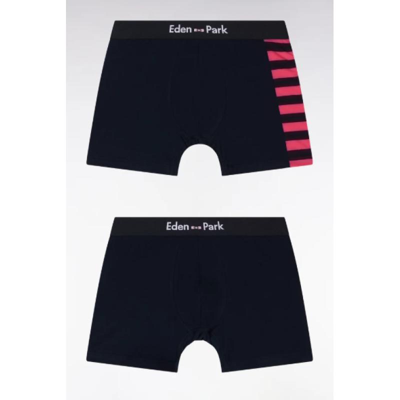 Lot de deux boxers en jersey de coton stretch détails cerclés