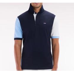 Maillot à manches courtes en jersey de coton manches bicolores