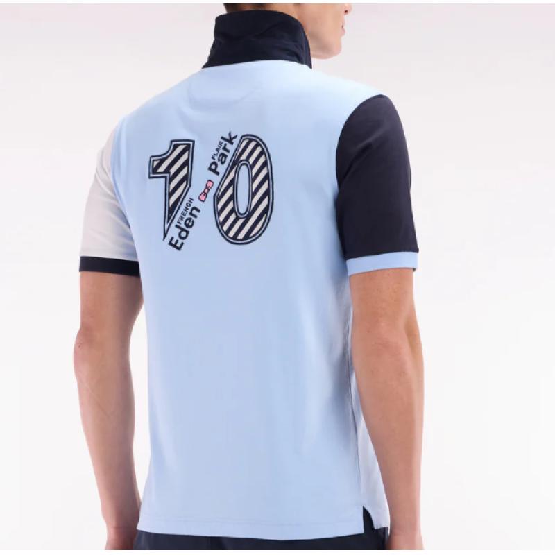 Maillot à manches courtes en jersey de coton manches bicolores