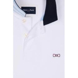 Polo à manches courtes en piqué coton blanc broderie manches 10 coupe droite