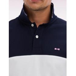 Polo à manches courtes en piqué coton col jacquard coupe droite