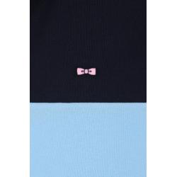 Polo à manches courtes en piqué coton col jacquard coupe droite