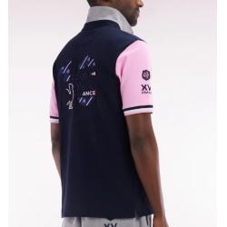 Maillot à manches courtes en coton marine et rose XV de France