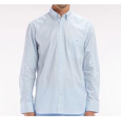 Chemise en coton rayée coupe droite