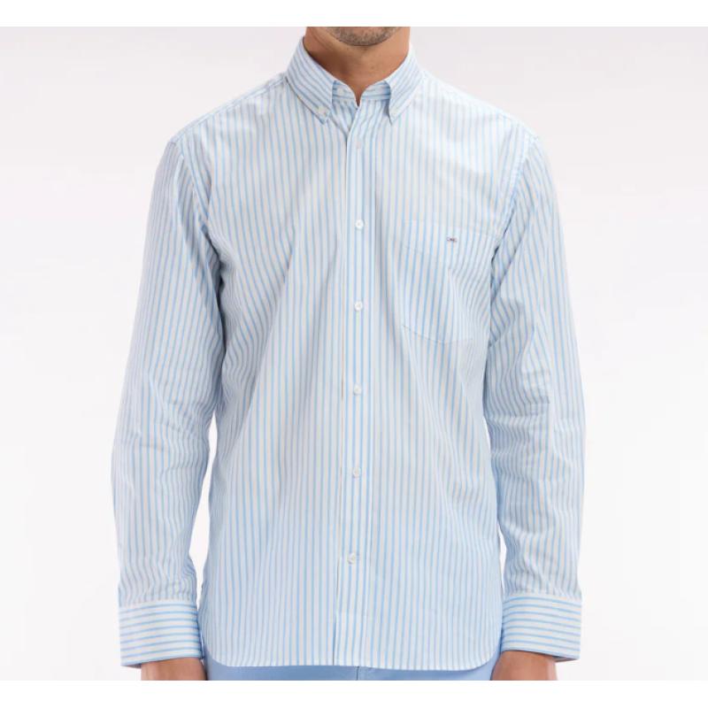 Chemise en coton rayée coupe droite Chemise en coton rayée coupe droite