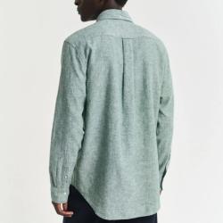 Chemise regular fit en coton et lin