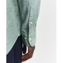 Chemise regular fit en coton et lin