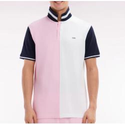 Polo à manches courtes en coton bicolore coupe décontractée