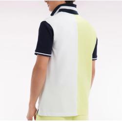 Polo à manches courtes en coton bicolore coupe décontractée