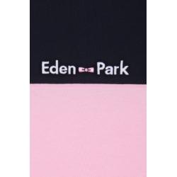 T-shirt brodé en coton bicolore rose coupe droite