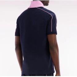 Polo à manches courtes en coton passepoil contrasté coupe droite