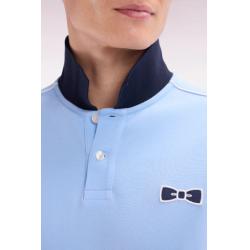 Polo à manches courtes en coton passepoil contrasté coupe droite