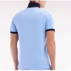 Polo à manches courtes en coton passepoil contrasté coupe droite