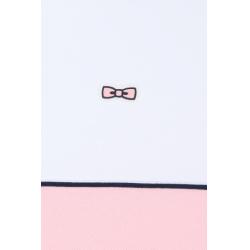 Polo à manches courtes bicolore en coton rose et blanc coupe décontractée