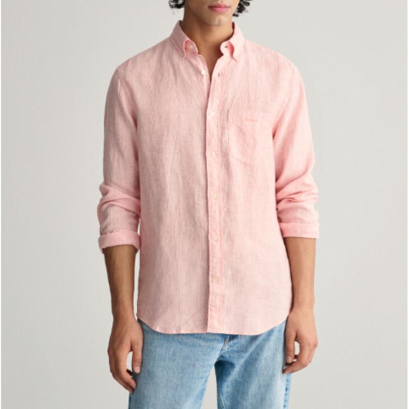 Chemise regular fit en lin à rayures