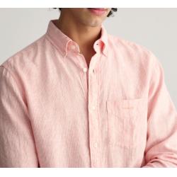 Chemise regular fit en lin à rayures