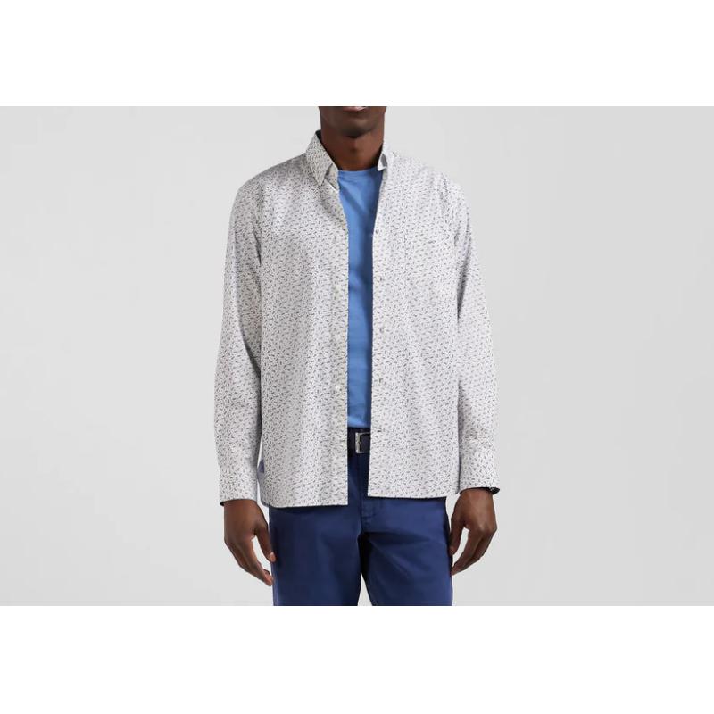 EDEN PARK - Chemise en popeline de coton microimprimé noeud papillon coupe Regular