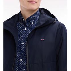 Blouson coupe-vent en nylon Soft Touch à capuche marine