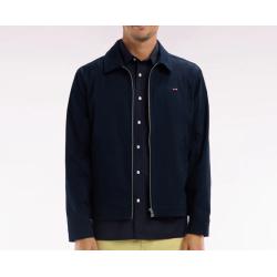 Blouson zippé déperlent en coton stretch marine