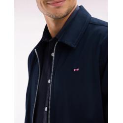 Blouson zippé déperlent en coton stretch marine