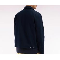 Blouson zippé déperlent en coton stretch marine